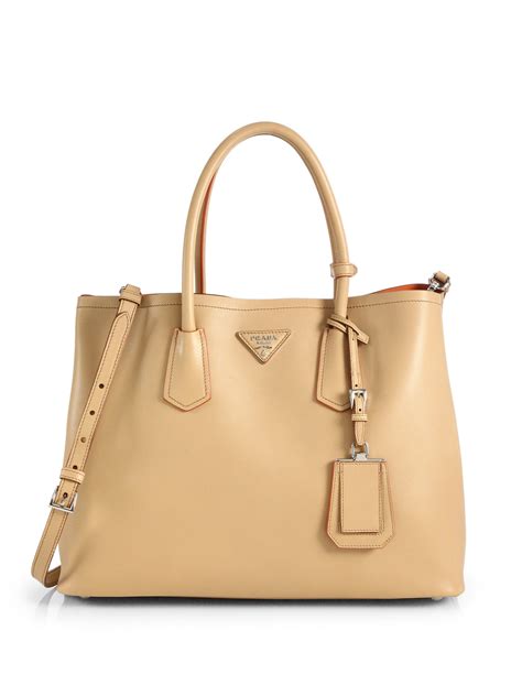 prada medium city calf double leather tote|Prada tote sale.